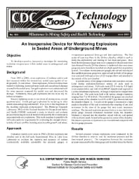 Image of publication Technology News 490 - An Inexpensive Device for Monitoring Explosions in Sealed Areas of Underground Mines