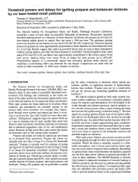 Image of publication Threshold Powers and Delays for Igniting Propane and Butane-Air Mixtures by CW Laser-heated Small Particles