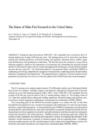 Image of publication The Status of Mine Fire Research in the United States