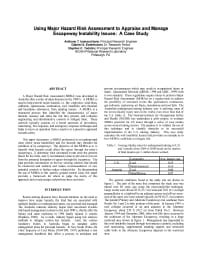 Image of publication Using Major Hazard Risk Assessment to Appraise and Manage Escapeway Instability Issues: A Case Study