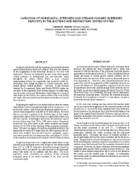 Image of publication Variation of Horizontal Stresses and Strains in Mines in Bedded Deposits in the Eastern and Midwestern United States