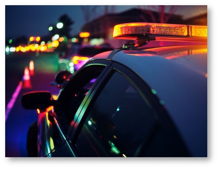 Police car at night