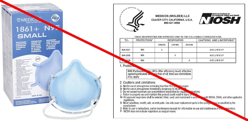 Not NIOSH-Approved respirator and approval memo