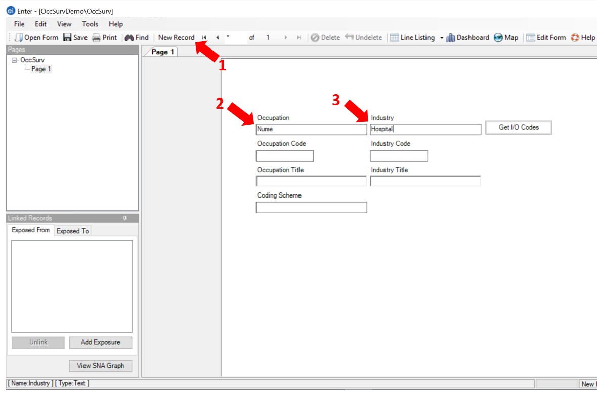 enter data page