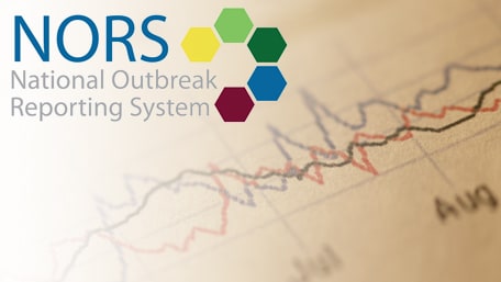 Brand mark of the National Outbreak Reporting System with a line graph in the background.