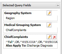 Screen capture of Query Fields window