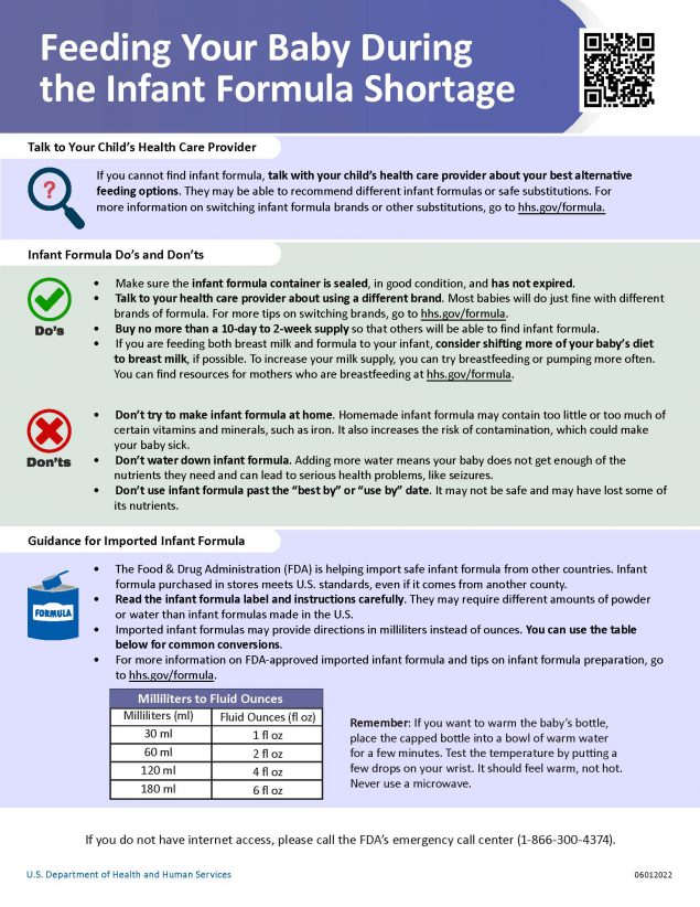 Feeding Your Baby During the Infant Formula Shortage