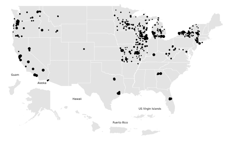 National Wastewater Surveillance System site expansion over time