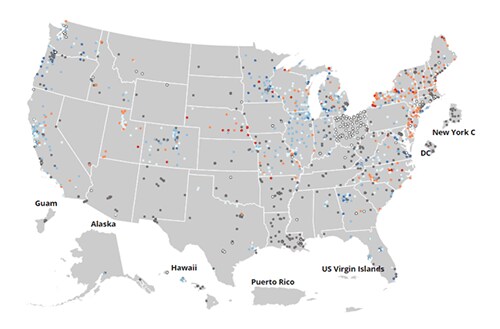 Map os the United States