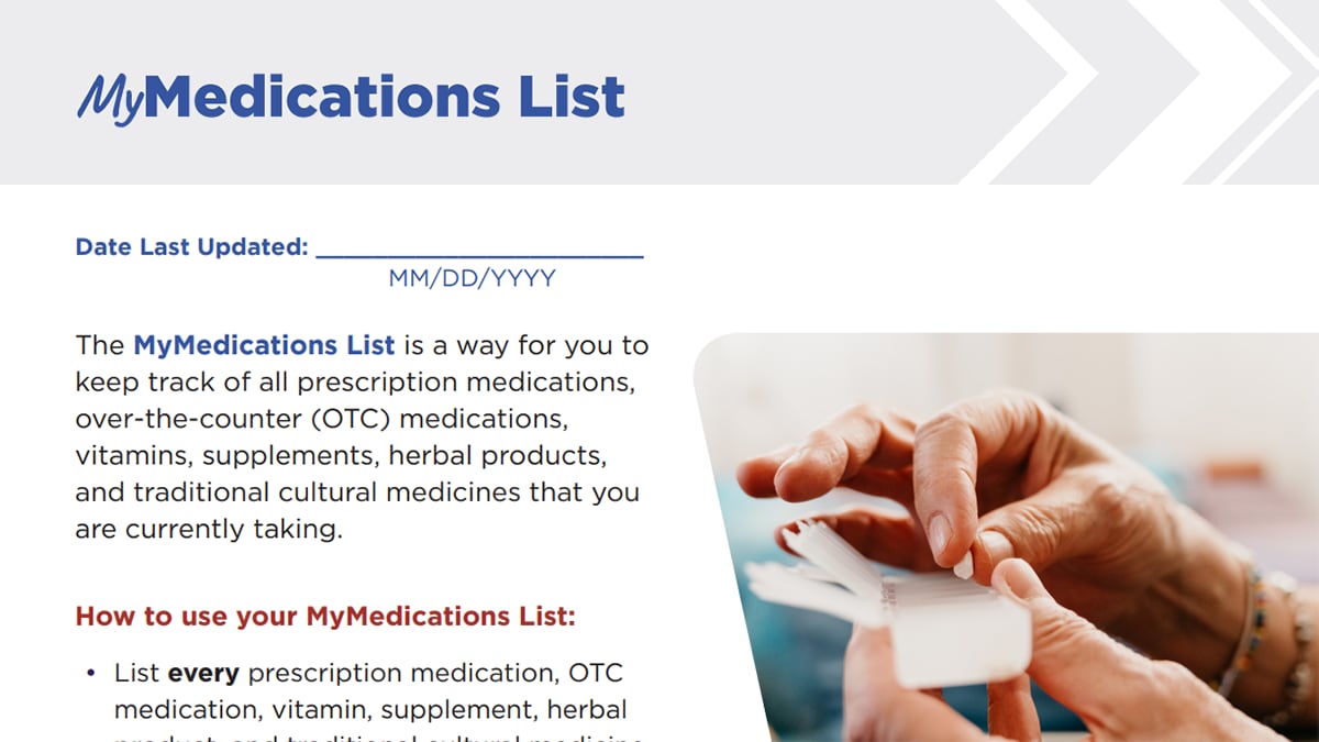 mymedications list tribal