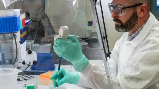 A CDC scientist implements molecular testing to test for different types of polio. CDC PHIL photo: James Gathany.