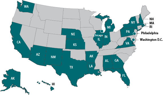 Map of OBNE sites