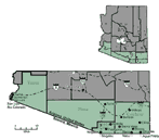 Mapa de la frontera ArizonaSonora