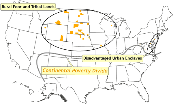 Map of the United States. Description follows in figure legend.