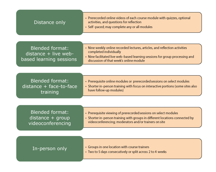 Evidence-based course alternative delivery formats.