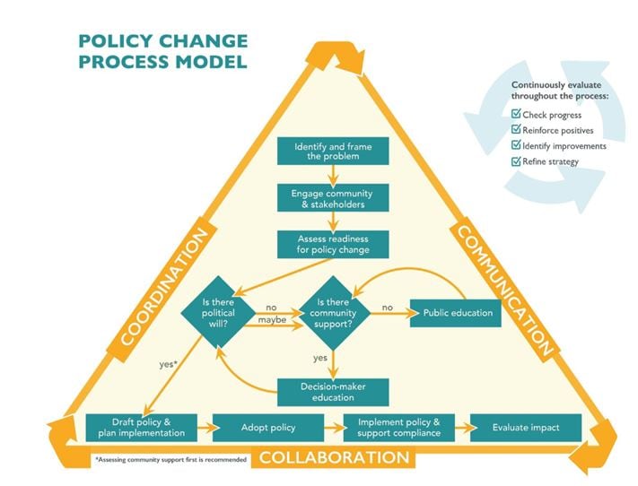 Policy change process model developed by the Rede Group (http://redegroup.co). The image is reproduced with permission from the Rede Group.