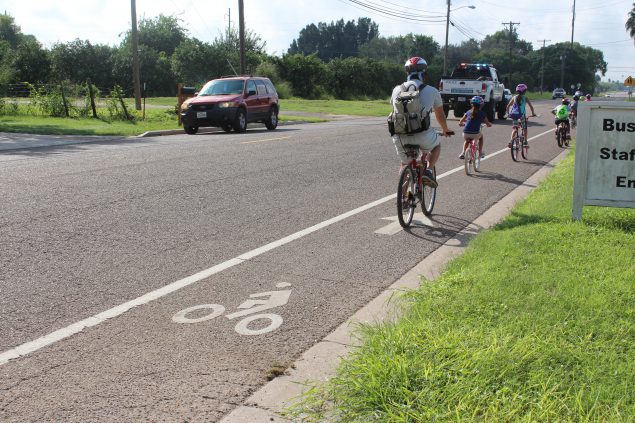 Bike Friendly Business establishment, representing coalition activities in the 4 intervention communities, Edinburg, Texas, 2018. Photo by Robert Deleon.