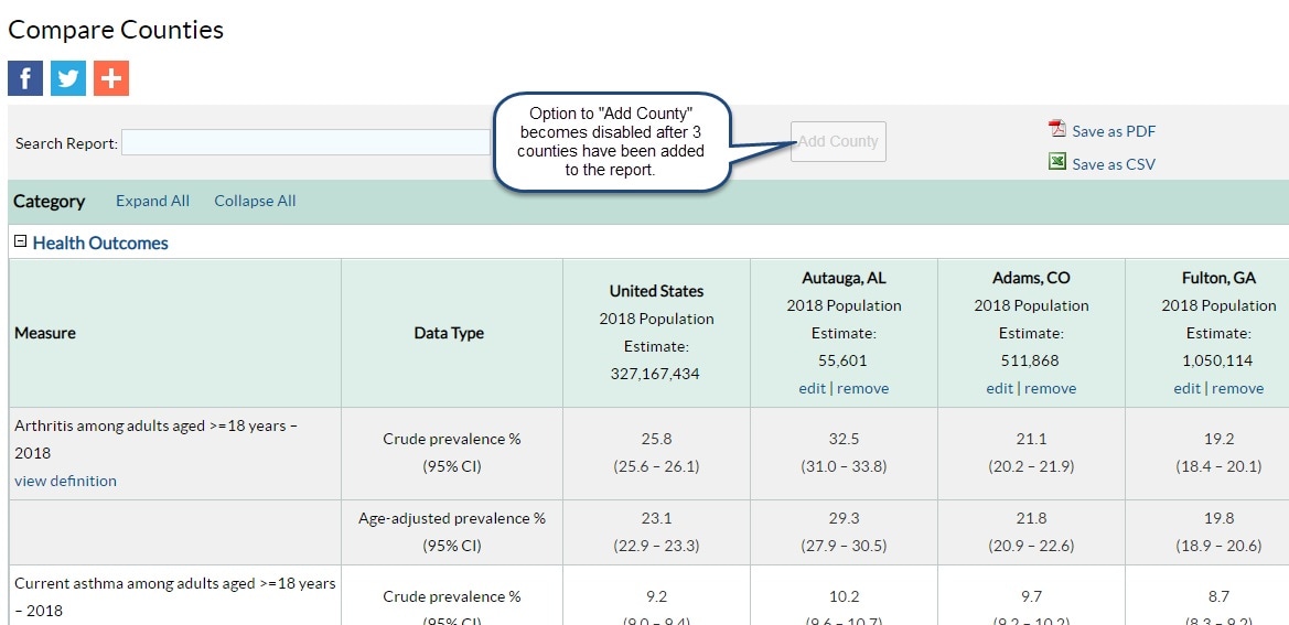 Add County button becomes disabled after 3 counties have been added to the report