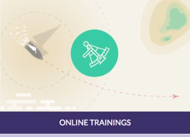 Online training banner with map background