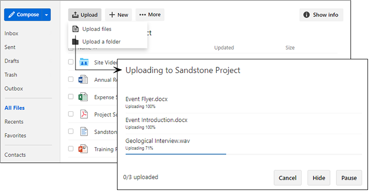 Uploading to Sandstone Project