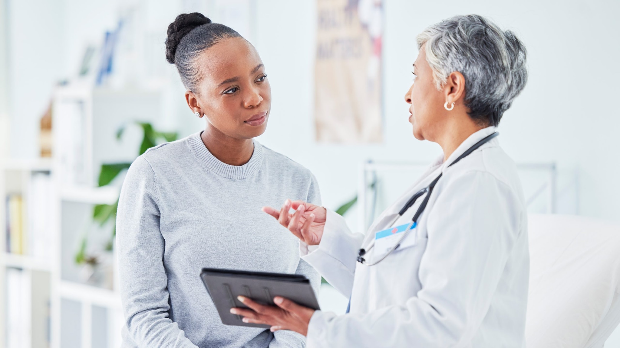 Patient consulting with their physician