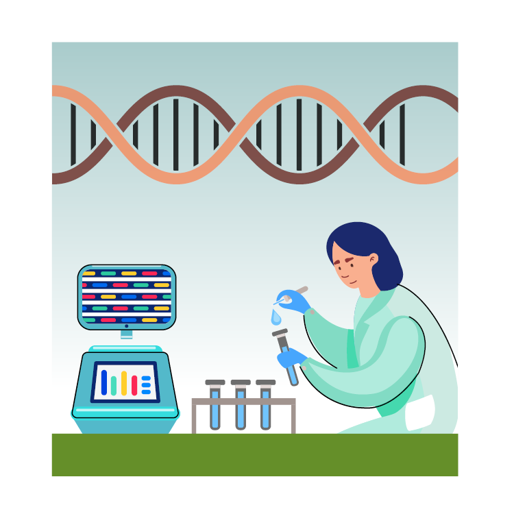 Laboratory scientist conducting whole genome sequencing