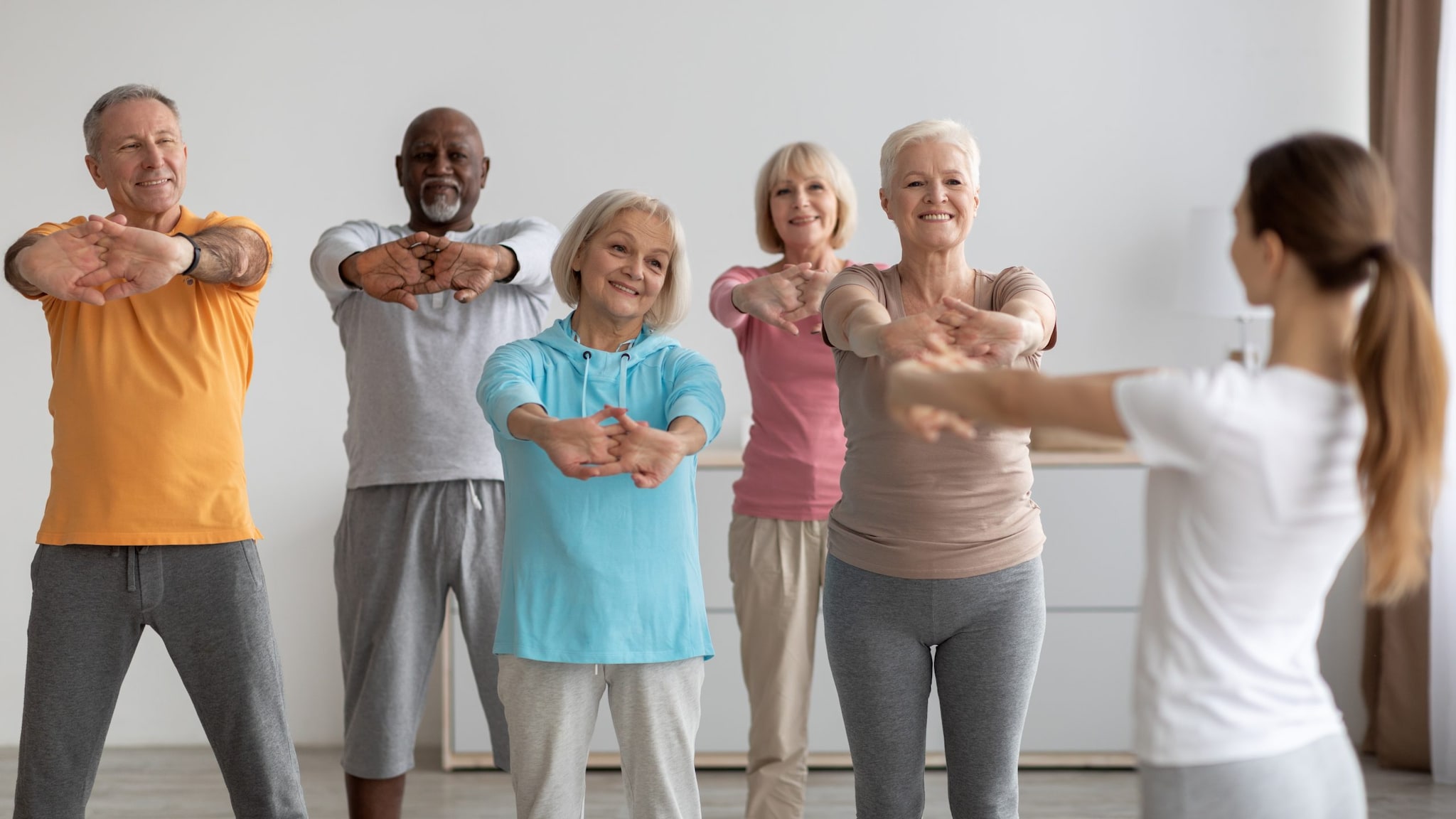 Sporty Elderly People Engaged in Fitness