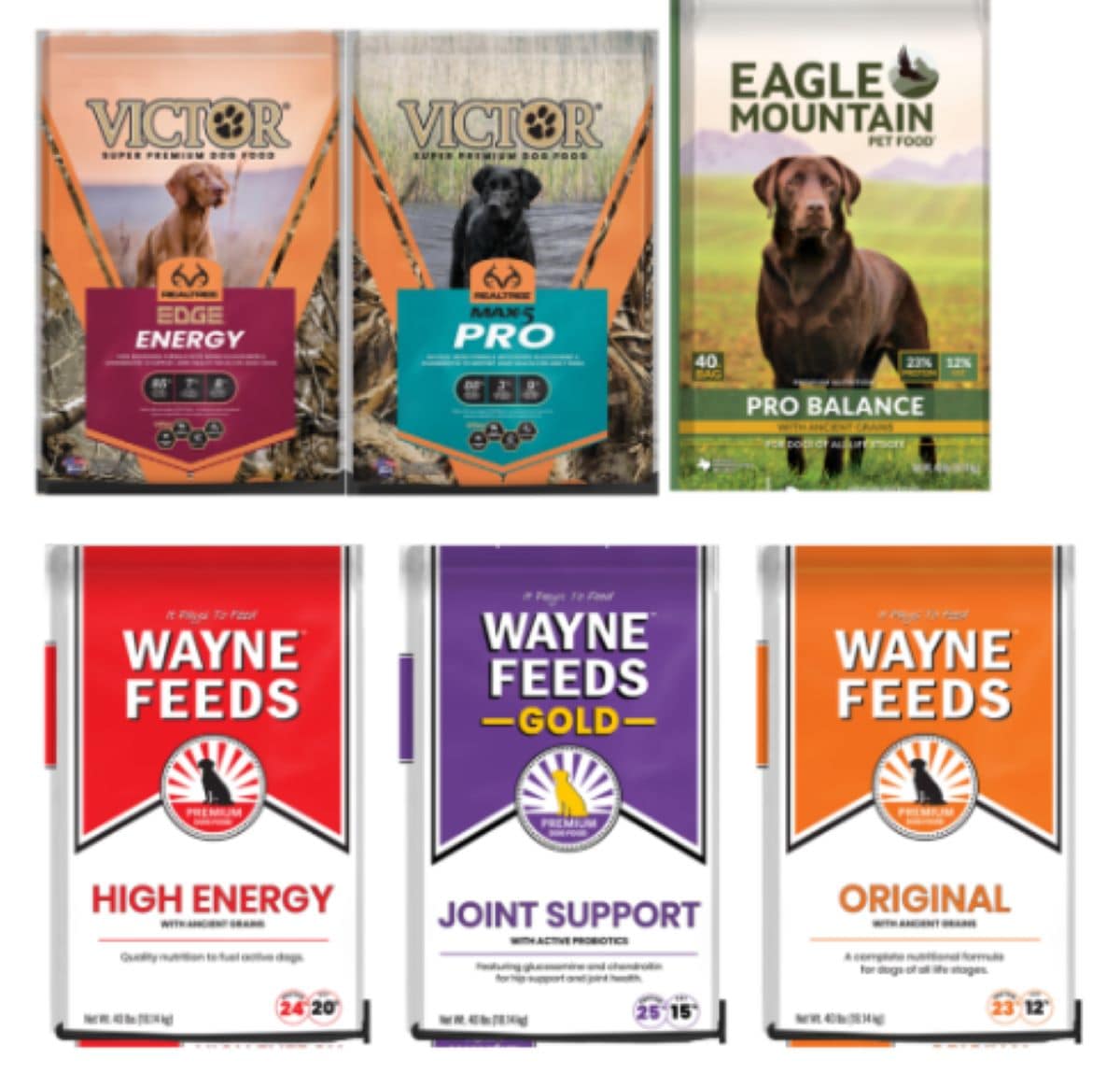 Recalled pet food images.