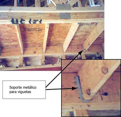 Soportes met%26aacute;licos para viguetas en otra vivienda en construcci%26oacute;n de la misma obra.