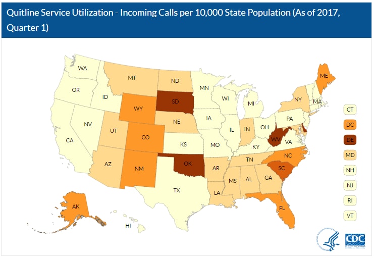 Interactive Maps Quitline Incoming Calls