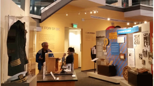 a room filled with CDC memorabilia