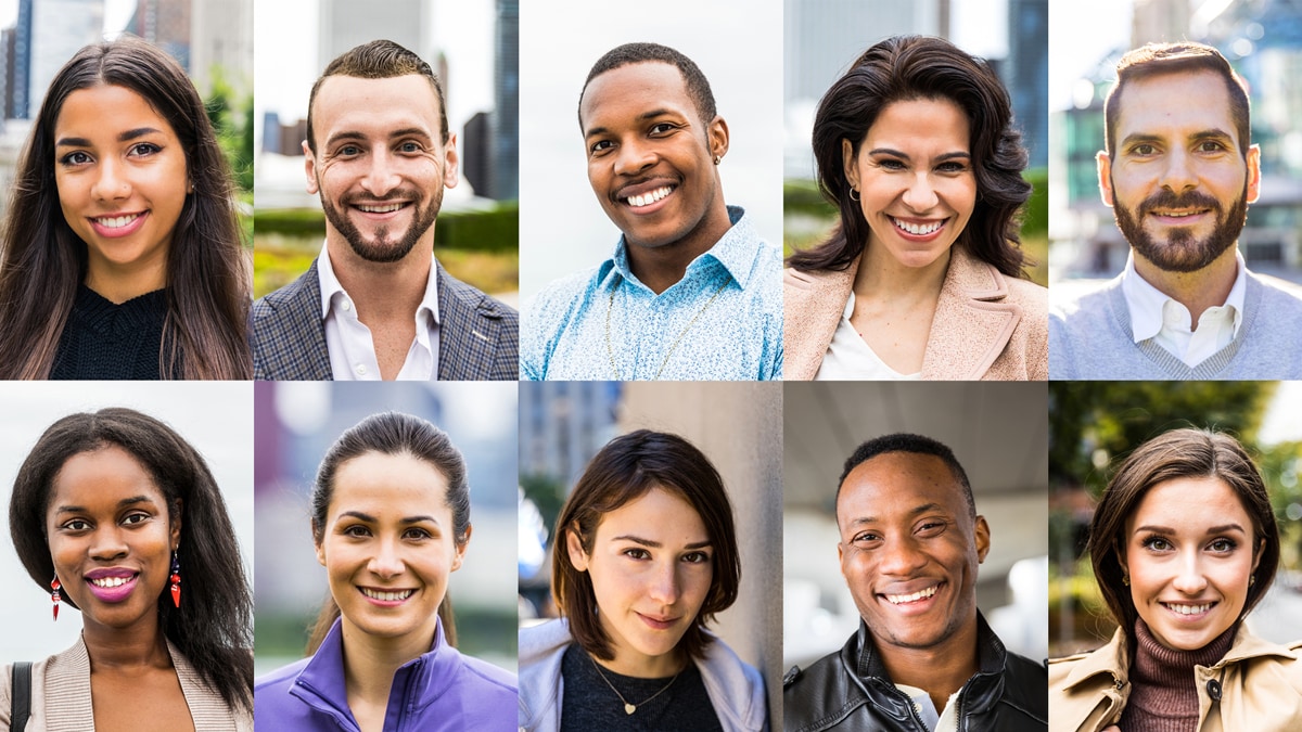 montage of diverse group of people