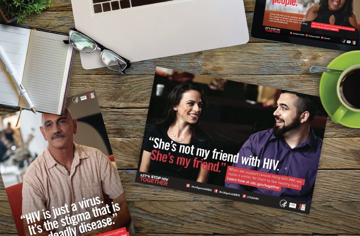 Photograph of campaign materials on a desk.