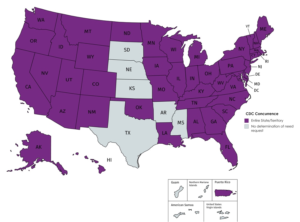 Map of CDC Concurrence