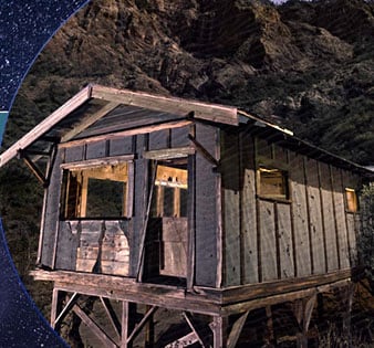 The dining hall of Boyd Sanatorium in Dripping Springs, part of the Organ Mountains–Desert Peaks National Monument in Doña Ana County, New Mexico, USA