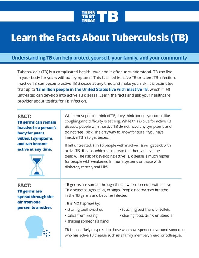 Learn the Facts about Tuberculosis Fact Sheet