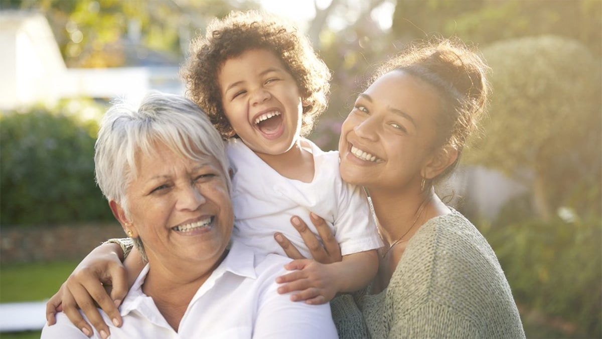 Three generations of female family members