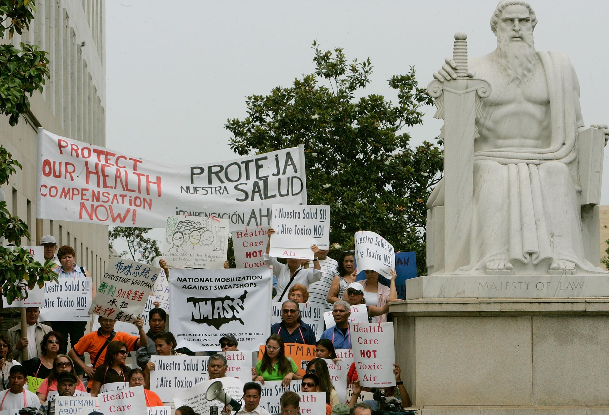 Protestors in front of Rayburn House Office Building