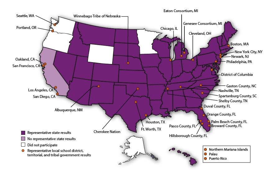 2021 High School YRBS Participation Map